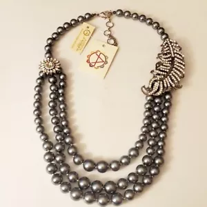 Amrita Singh Gray Pearl Statement Necklace - Picture 1 of 2