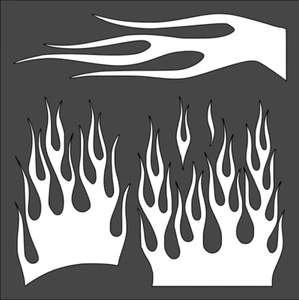 Stencil da 1 a 12 x 12 pollici, (VD-56) Fiamme (.007") - Foto 1 di 2