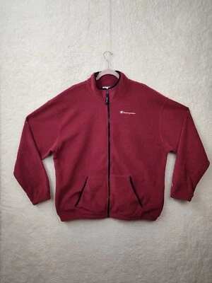 Champion Jacket Men Large Burgundy Fleece Long Sleeve Pockets Full Zip High Neck - Image 1 of 4