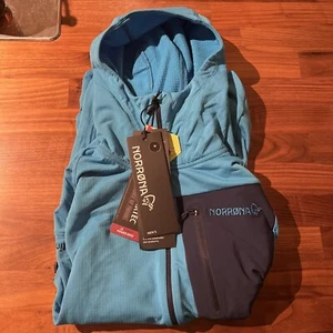 Norrøna Falketind Power Grid Hoody Men’s Medium Hawaiian Surf/Indigo Night - Picture 1 of 9