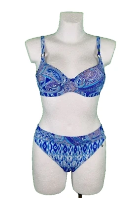Opera Bikini Größe 36 B, D - 38 C, D Cup Bademode Blau Trägerbikini mit Bügel - Bild 1 von 4