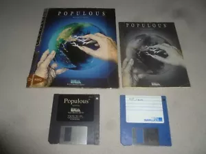 JUEGO DE COMPUTADORA AMIGA POPULOUS PC CON MANUAL Y CAJA ARTES ELECTRÓNICAS DE COLECCIÓN RARO - Imagen 1 de 2