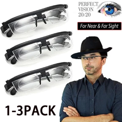 Dial Adjustable Variable Focus Flex FocFor Reading Distance Vision Eyeglasses AU - image 1 of 4