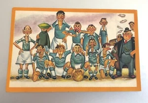 VTG Soccer Or Football Theme Comic Postcard; De Grebe & Co Belgium; Soccer Team - Picture 1 of 2