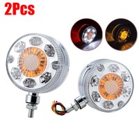 1 Pair Round LED Pedestal Fender Light Truck Double Face Turn Signal Brake Lamps