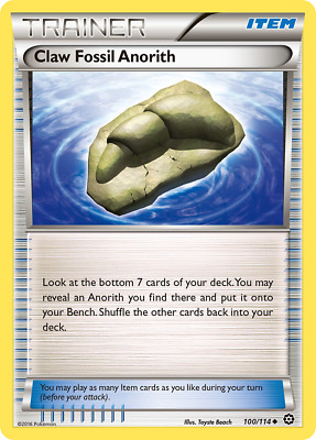 100/114 Claw Fossil Anorith - Steam Siege - Uncommon Pokemon TCG Card