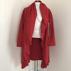  Yeohlee Coat Red Orange Ribbed Wool Shawl Collar Avant Garde Long Sleeve L