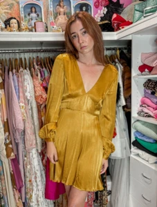 Hansen & Gretel Gold evening cocktail dress - Size M - Picture 1 of 11