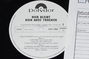 HIER BLEIBT KEIN AUGE TROCKEN - (W. Myhre...) LP Polydor Promo Archiv-Copy mint - Picture 1 of 1