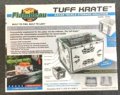 🆕 Flambeau Exterior 455TK Tuff Krate Pesca Kayak Caja de Almacenamiento con Cuerdas Amortiguadoras Foto 1 de 4