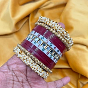 KAJARO DESIGNS Indisches Neu Braut Armreif Set Stilvoll Punjabi Chooda für Braut 2'6 - Bild 1 von 6