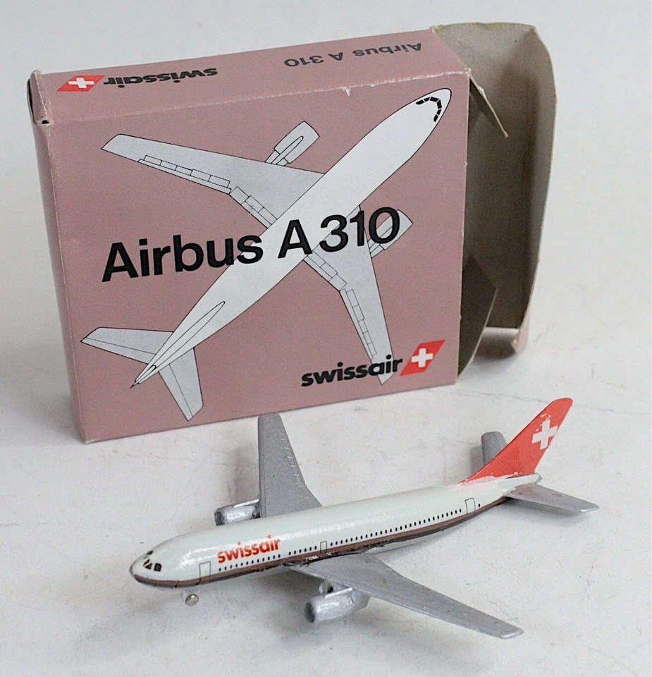 De colección Schabak Nr 703/4 Swissair Airbus A 310 avión modelo fundido a presión en ob  Foto 1 de 4