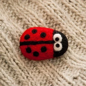 Ladybug Wool Brooch – Handmade Felt Pin – Eco Gift for Mom, Sister, Nature Lover - Picture 1 of 5
