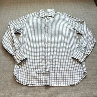 Camisa Ermenegildo Zegna Para Hombres 16 41 Azul Blanco A Cuadros Calce Regular Vestido Abotonado Foto 1 de 4