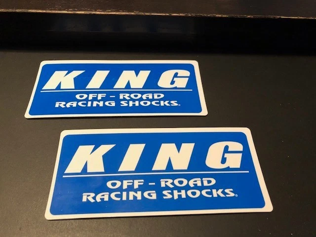 King Offroad 赛车减震器 2 件套贴纸套装蓝色白色 5.5"X2" — 第 1/1 张图片