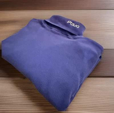 Top Polo Ralph Lauren Vintage Años 90 Cuello Alto Mujer Algodón Logo Púrpura Preppy Foto 1 de 4