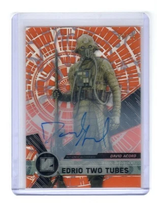 Star Wars High Tek 2017 ORANGE Auto Card #69 David Acord Edrio Two Tubes #02/25 - Image 1 of 4