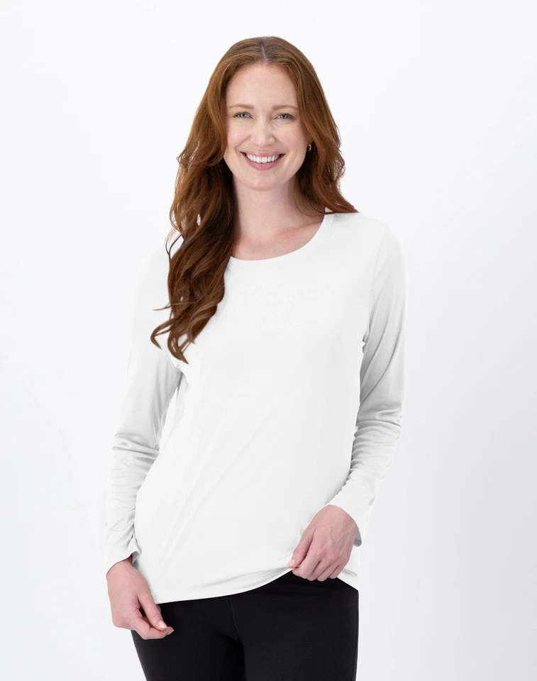 Camiseta de manga larga Hanes deportiva fresca DRI para mujer camiseta de rendimiento ropa deportiva S-2XL Foto 1 de 4