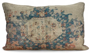 Pottery Barn Navin Print Lumbar Pillow + Insert Antique Persian Rug Boho 16x26 - Picture 1 of 15