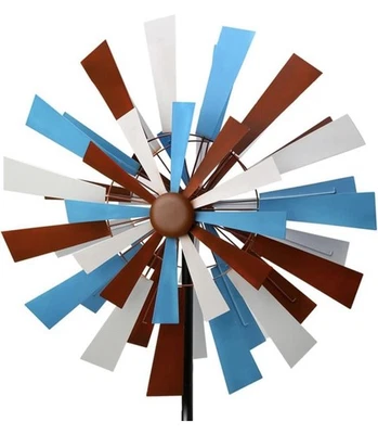 Hilanderos de viento grandes de 22,8" de ancho x 82" de alto para exteriores, arte de patio de molino de viento de metal, 360  Foto 1 de 4