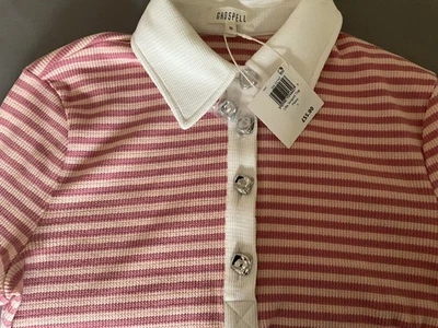 GHOSPELL for John Lewis Ulla Pink Striped Top,size Small, RRP £55 BNWT - Image 1 of 4