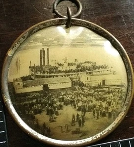 Whitehead & Hoag Co Badge Pendant Boat Ship Dock Pier Paddle Wheel Steamboat - Picture 1 of 6