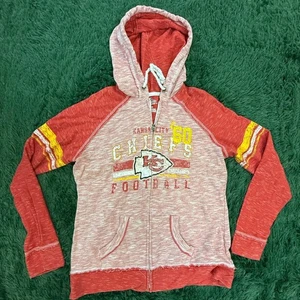 Sudadera con capucha roja cremallera completa Kansas City Chiefs NFL para mujer talla grande - Imagen 1 de 4