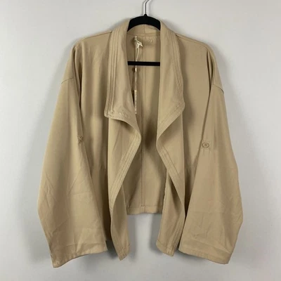 Chaqueta Max Studio Cortina Delantera Abierta Talla XL Beige Latte Elastizada Foto 1 de 4