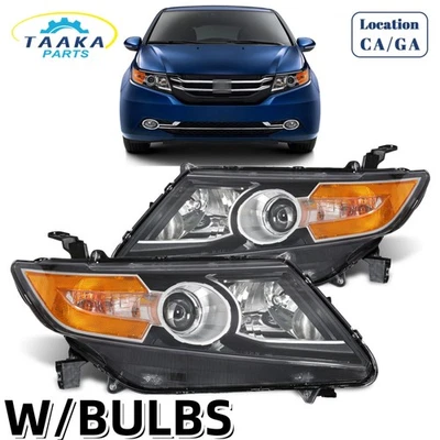 Par de faróis de canto âmbar carcaça preta Honda Odyssey 2011-2017 L+R - Imagem 1 de 4