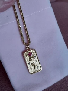 Lovers Gold Plated Pendant And Chain With Crystal Accents - Picture 1 of 4
