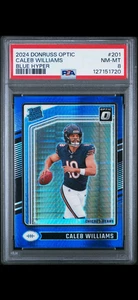 2024 DONRUSS OPTIC CALEB WILLIAMS BLUE HYPER RATED ROOKIE PSA 8 BEARS  - Picture 1 of 2
