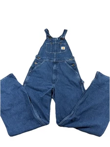 Vintage Carhartt Herren Denim Latzhose - Blau (R07DST) 30 x 34 Union Made USA - Bild 1 von 8