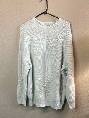 Nuevo Suéter Liz Claiborne Para Mujer Verde Menta Cuello Redondo Cable Tejido Informal Talla 2X Foto 1 de 4
