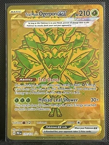 Máscara verde azulado Ogerpon EX 177/131 Evoluciones prismáticas hiper rara casi nueva - Imagen 1 de 2