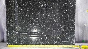 Large vintage graniteware Tray dish 15.5" x 14.5" black and white speckled spots - Picture 1 of 12