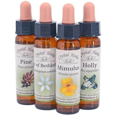 CRYSTAL HERBS 10ml Original Bachblüten Erhalten Im Organisch Weinbrand