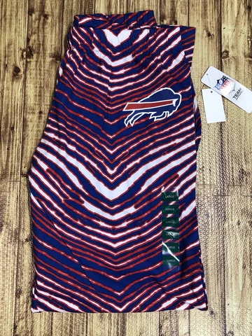 NFL ZUBAZ Brand BUFFALO BILLS Football Blue/Red Zebra Striped Mens Pants LRG NEW Cover