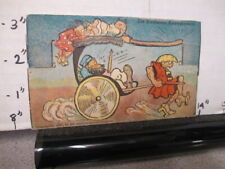 comic mech. postcard 1906 KATZENJAMMER KIDS newspaper premium Chinese rickshaw