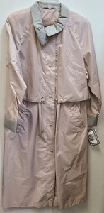 Fleet Street WOMEN'S LONG Trenchcoat Raincoat Silver Pink Sz 8 Style 21474 (386) - Picture 1 of 9