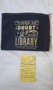 Out of Print Hermione Granger Library Zippered Canvas Pouch - Picture 1 of 5