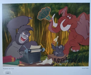 DISNEY ART PRINT TARZAN CRASHING THE CAMP 1999 HAND SIGNED MARC DAVIS JSA COA - Picture 1 of 5