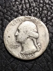 1943 WASHINGTON SILVER QUARTER - OBV & REV RIM CUDS INV#5208 - Picture 1 of 2