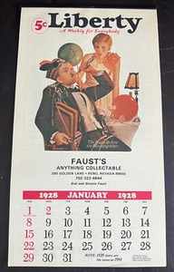 Calendario Publicitario Liberty 1928 1984 Rockne Jack Dempsey Chaplin Noticias Eventos - Imagen 1 de 6