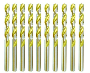 HSS Drill Bit 5/32" Jobber Length Twist Metal Drill Titanium Gold Flute-10Pcs - Picture 1 of 7