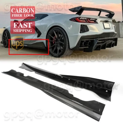 Extensión de faldones laterales de fibra de carbono etapa 3 para Corvette C8 Z51 2020-2025 Foto 1 de 4