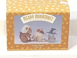 Hallmark Merry Miniatures Giving Thanks Chipmunk Mouse Thanksgiving 1996 Neu in OVP - Bild 1 von 13