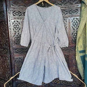 100% Cotton Plus Size 4x Tie Waist Defining Shirt Dress Rockabilly 3x 28 30 - Picture 1 of 14