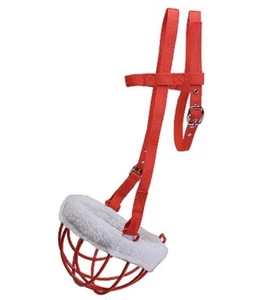 Vinylbeschichteter STAHLDRAHT FREEDOM MAULKORB weiche Fleece-Polsterung verstellbar Kopfstück - Bild 1 von 1