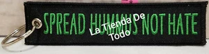 LLAVERO VEGETARIANO VEGANO BONITO BORDADO PARA ""DIFUNDIR HUMUS NO ODIAR"" LEER - Imagen 1 de 2