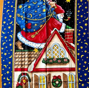 Mary Engelbreit BELIEVE Santa door panel 32" x 56" 2001 Cranston ME Christmas J - Picture 1 of 4